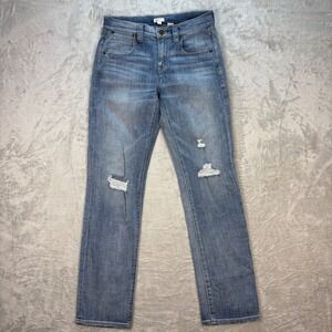 J.Crew Stretch Distressed Ripped Jeans Denim Light‎ Wash Women's Size 25